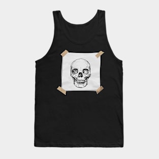 Skull on paper design Tank Top